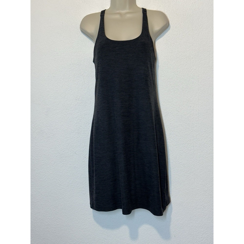 MTA Sport Athleisure Tank Dress Gray Padded Shelf Bra Racer Back Medium Casual